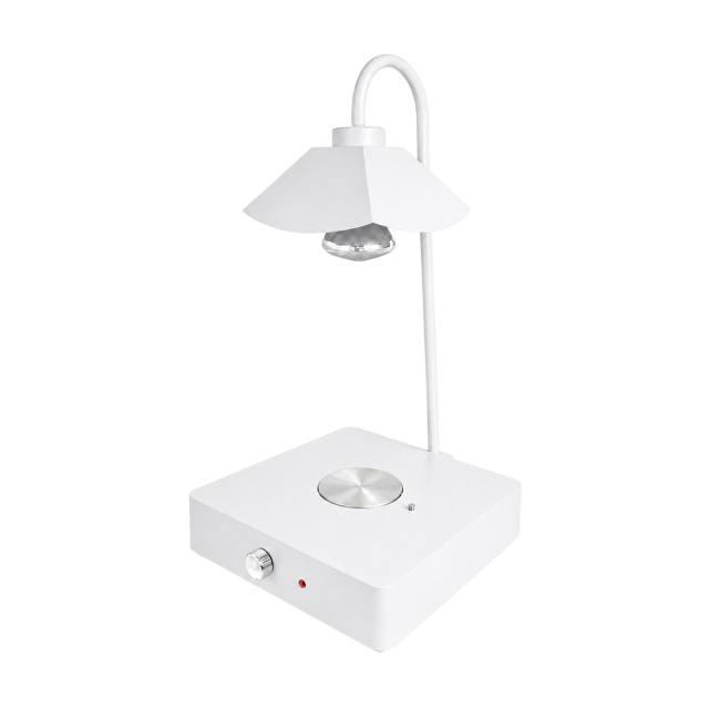 Double Side Tube Lotus Shade Food Heat Lamp with Heated Square Base Mechanical Control