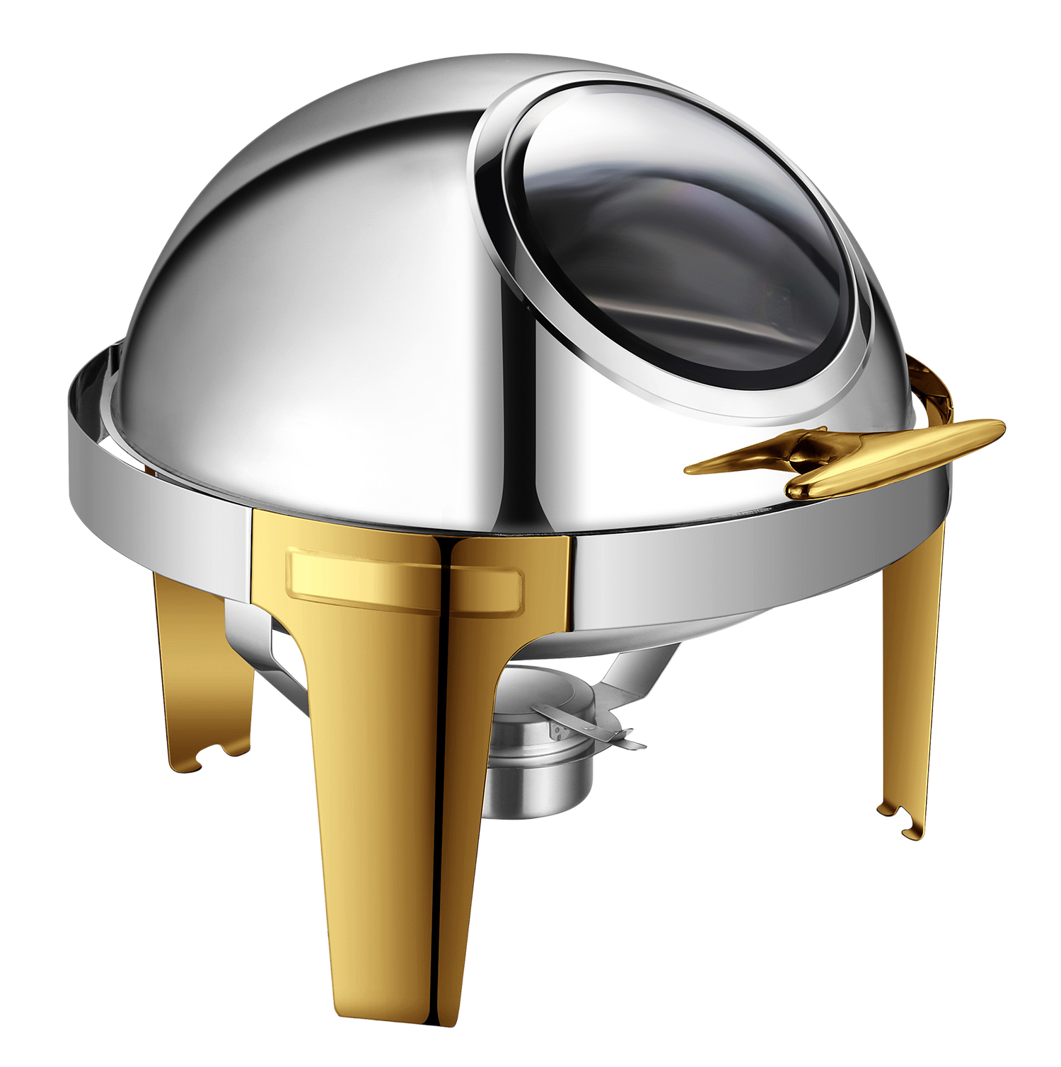 YT-721KS-A 6L Round Roll Top Chafing Dish with Glass Window