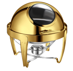 YT-721KS-B 6L Round Roll Top Chafing Dish with Glass Window
