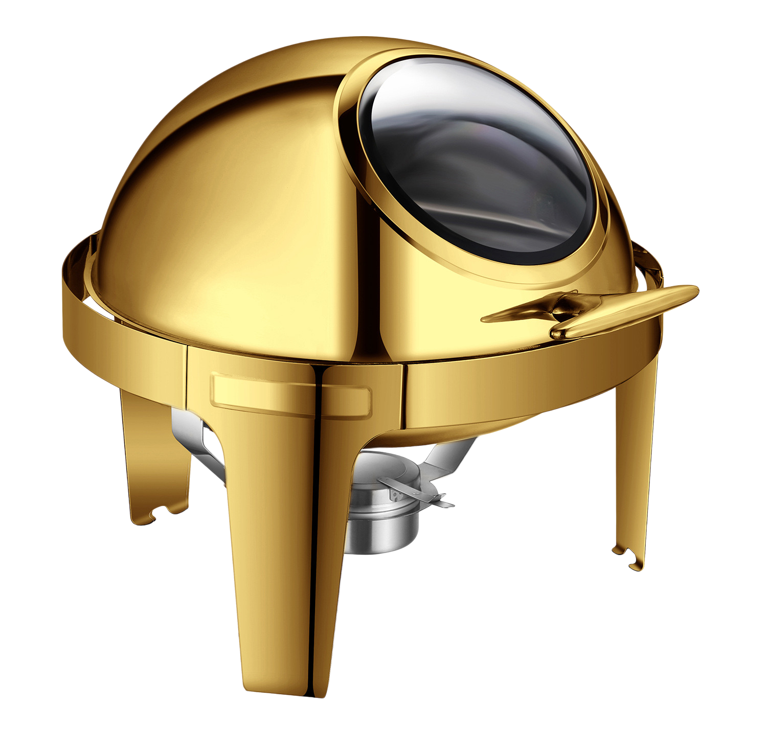 YT-721KS-A 6L Round Roll Top Chafing Dish with Glass Window