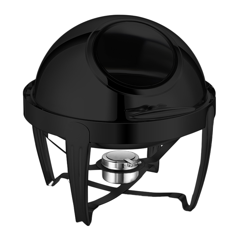YT-721KS-B 6L Round Roll Top Chafing Dish with Glass Window