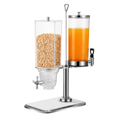 YT-RJ1C1A Single Head Round 3L Juice + Single Head Round 3.5L / Square 5L Cereal Rotary Dispenser