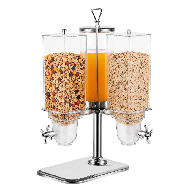 YT-RJ1C2A Single Head Round 3L Juice + Double Head Round 3.5L / Square 5L Cereal Rotary Dispenser