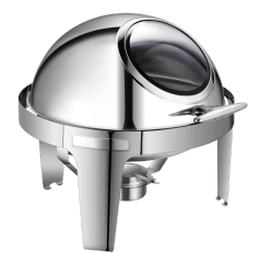 YT-721KS-A 6L Round Roll Top Chafing Dish with Glass Window
