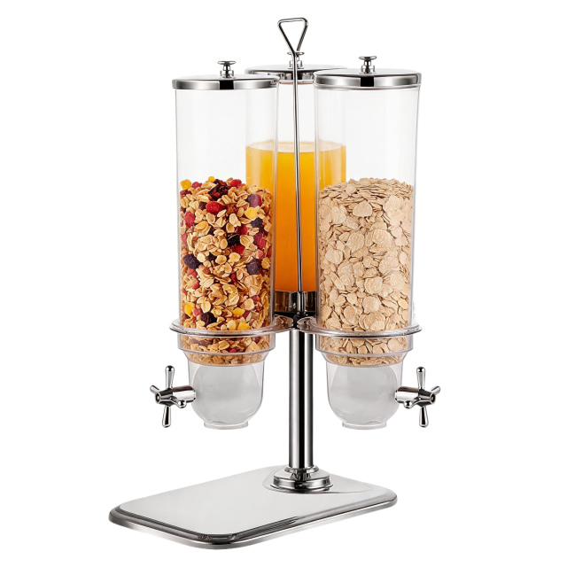 YT-RJ1C2A Single Head Round 3L Juice + Double Head Round 3.5L / Square 5L Cereal Rotary Dispenser