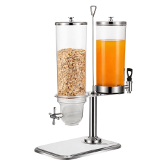 YT-RJ1C1A Single Head Round 3L Juice + Single Head Round 3.5L / Square 5L Cereal Rotary Dispenser