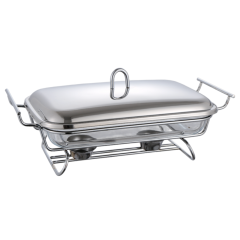 3L Rectangular Glass Chafing Dish with Stainless Steel Lid