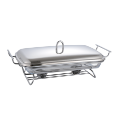 1.5L Rectangular Glass Chafing Dish with Stainless Steel Lid