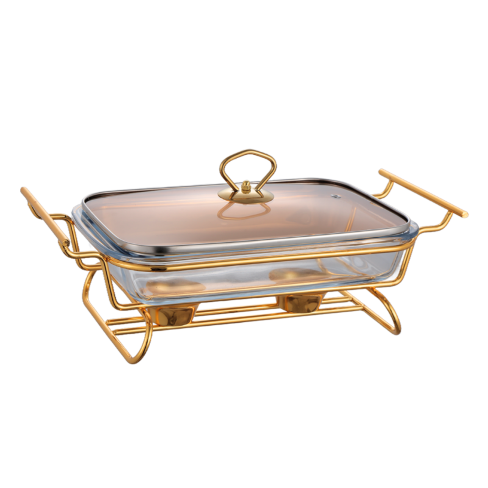 1.5L Rectangular Glass Chafing Dish with Glass Lid