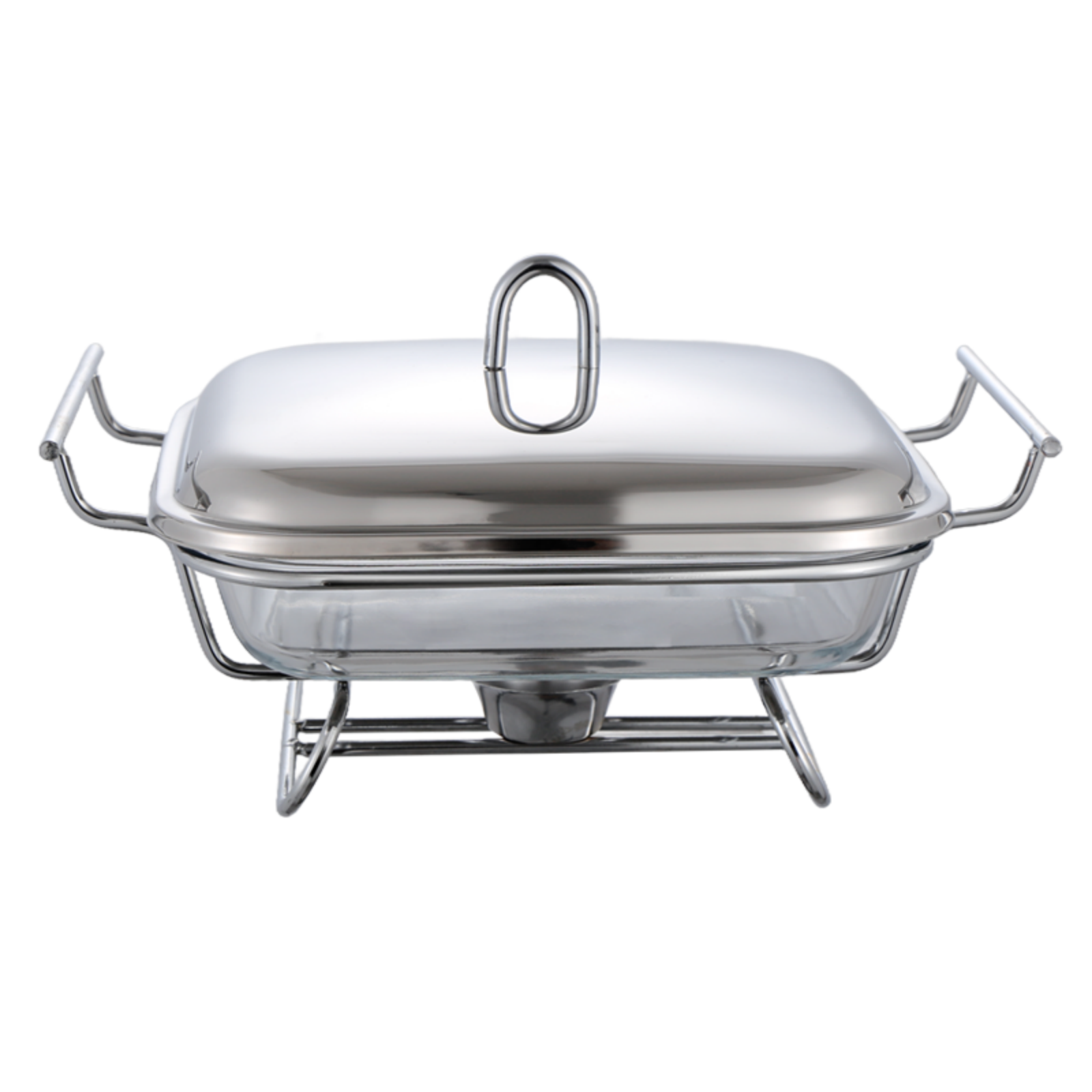 2L Square Glass Chafing Dish with Stainless Steel Lid