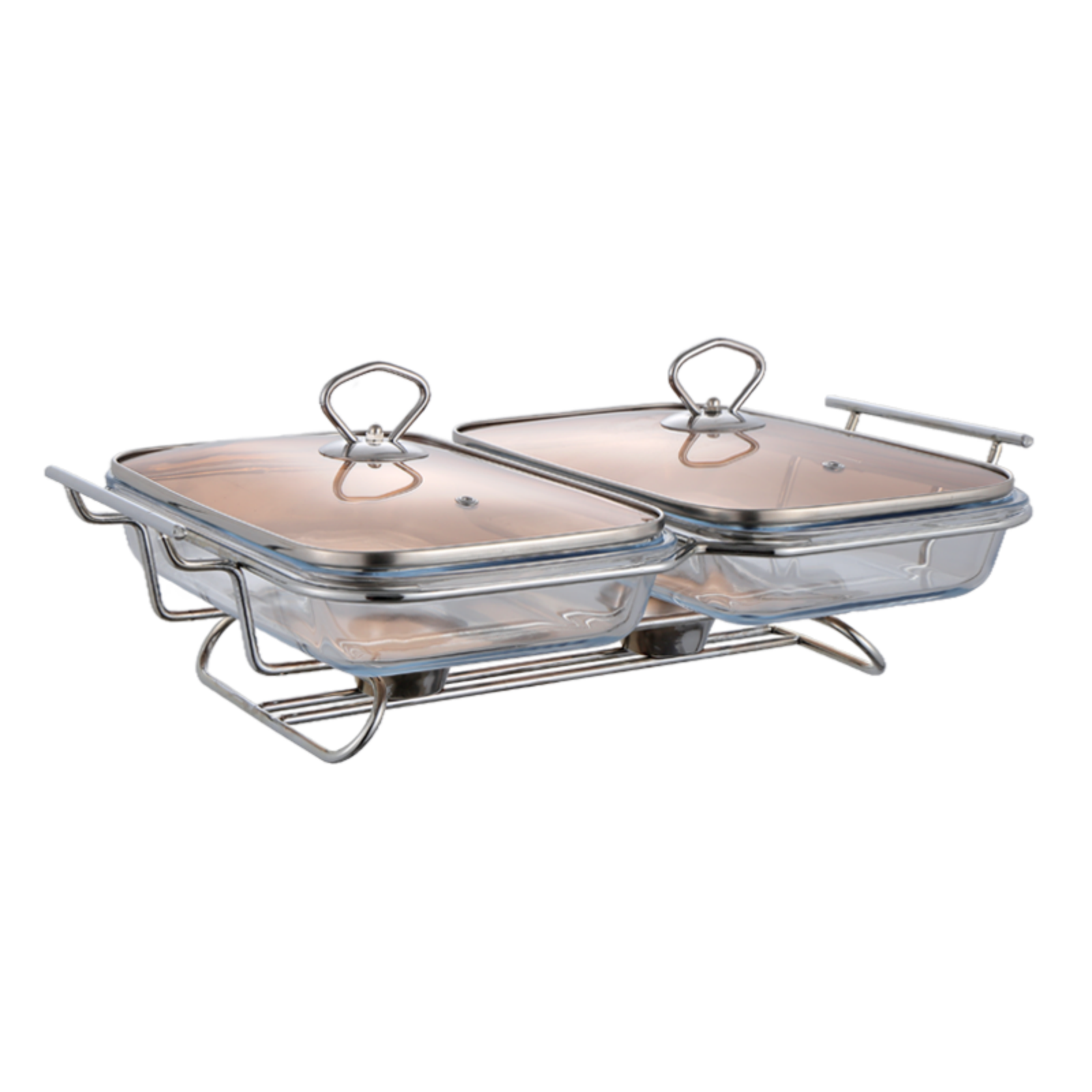 3L Rectangular Glass Chafing Dish Combination with Glass Lid
