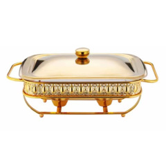 2L Rectangular Glass Chafing Dish with Glass Lid