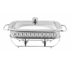2L Rectangular Glass Chafing Dish with Glass Lid