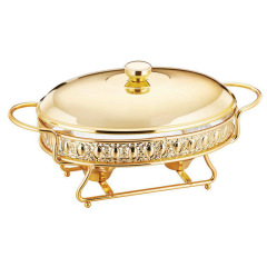 2.5L Oval Glass Chafing Dish with Glass Lid