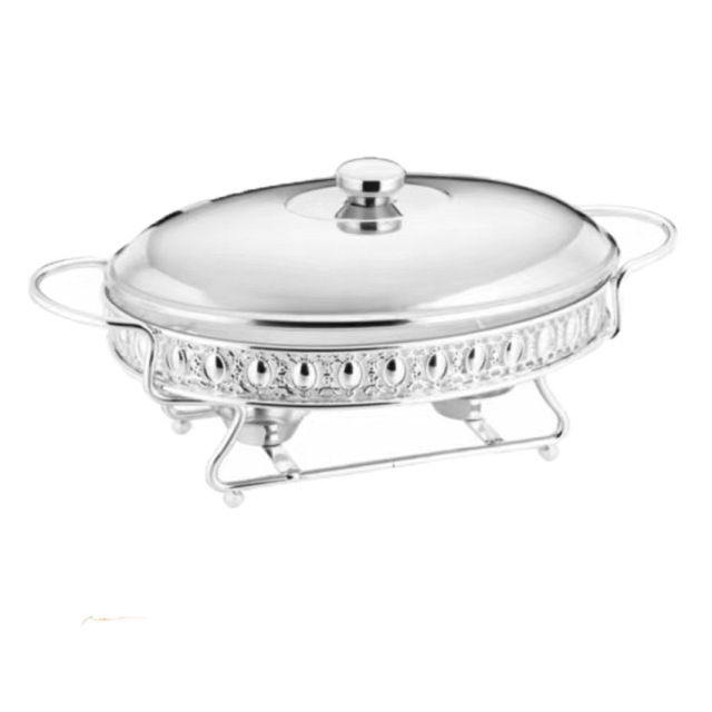 2.5L Oval Glass Chafing Dish with Glass Lid