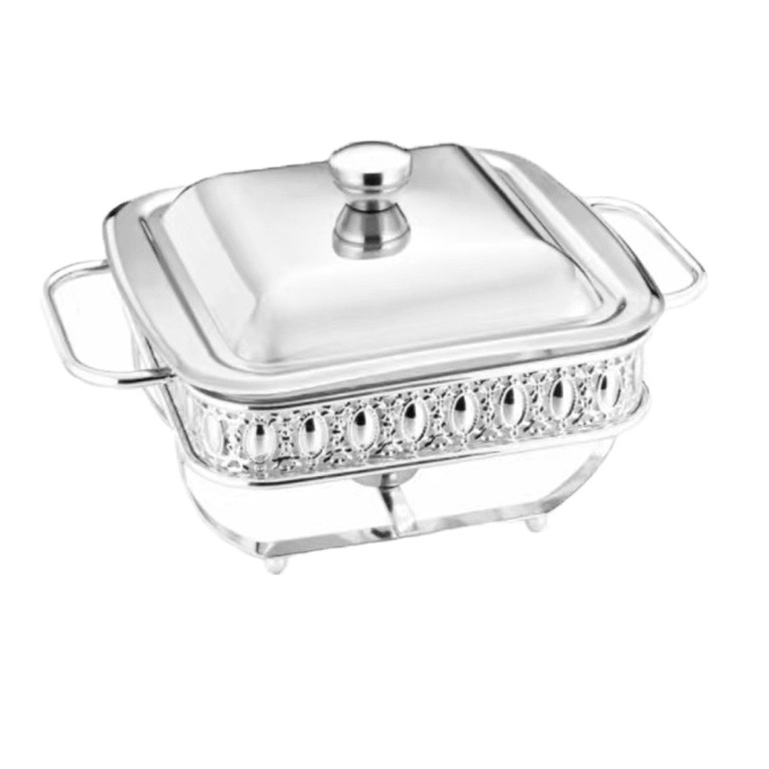 2L Square Glass Chafing Dish with Glass Lid