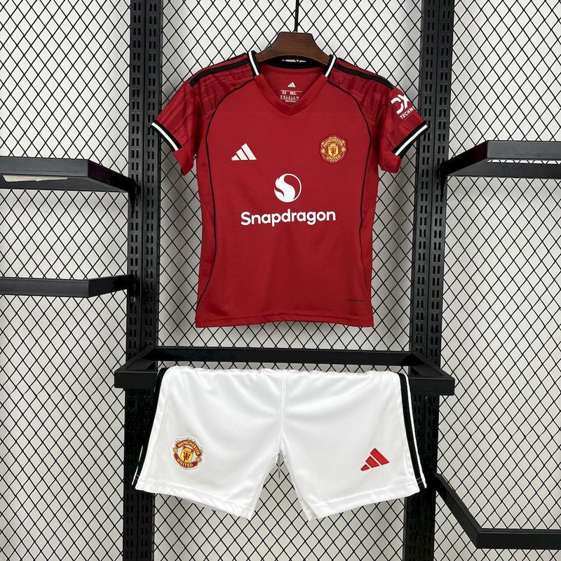 Manchester United 2025∕26 Home Kids Kit