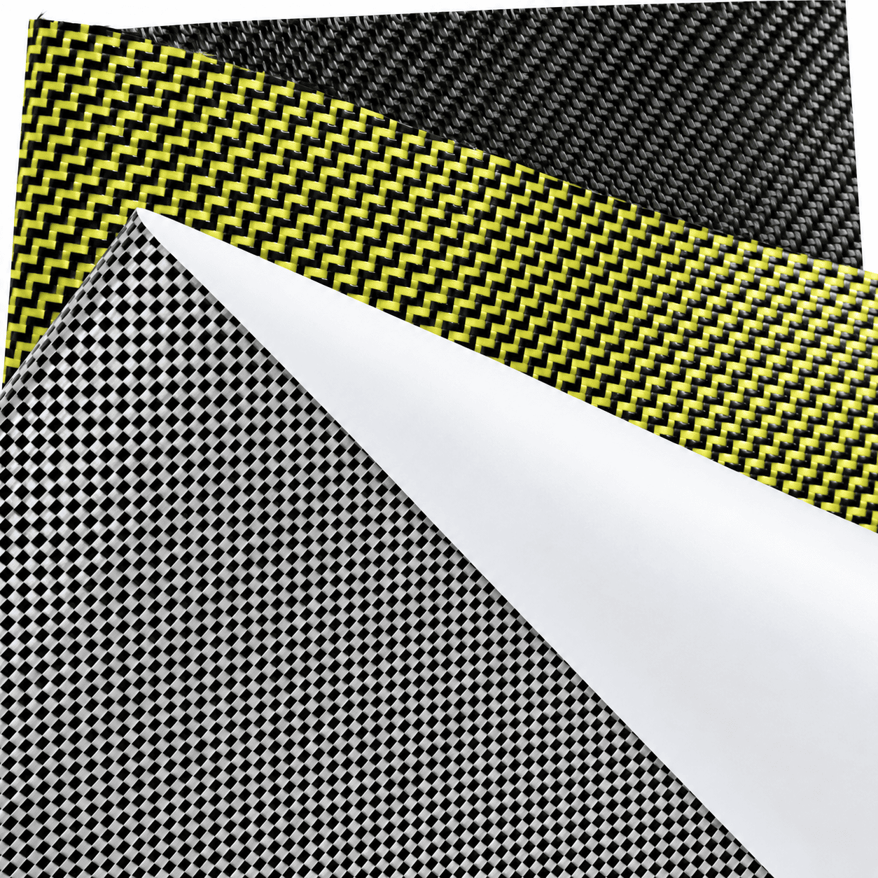 Carbon Fiber & Hybrid Fabrics PVC Film Laminated