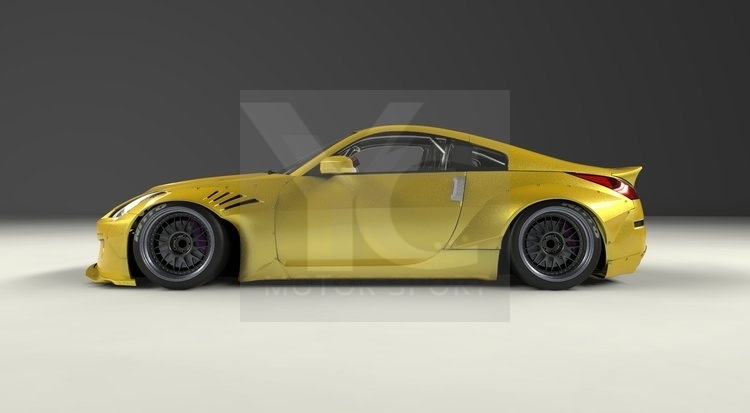SALE 2002-2008 Nissan 350Z Z33 GRD PD RB V2 Style Wide Body Kit including Front Bumper, Fender Flare Kit, Rear Diffuser & Rear Wing