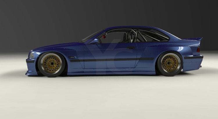 1992-1999 BMW E36 M3 Coupe GRD PD RB Style Body Kit Front Lip Fender Flare Side Skirts Rear Spats Wing