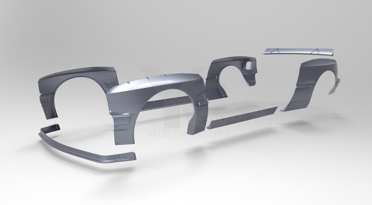 1984-1991 BMW E30 Coupe GRD PD RB Style Wide Body Kit including Front Lip, Fender Flare Kit, Side Skirts & Rear Wing
