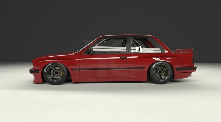 1984-1991 BMW E30 Coupe GRD PD RB Style Wide Body Kit including Front Lip, Fender Flare Kit, Side Skirts & Rear Wing
