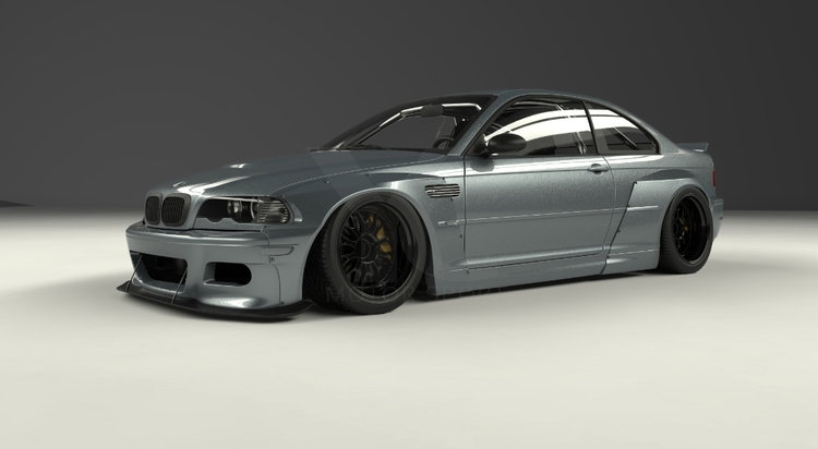 1998-2005 BMW E46 M3 Coupe GRD PD RB Style Wide Body Kit including Front Lip, Fender Flare Kit & Rear Wing