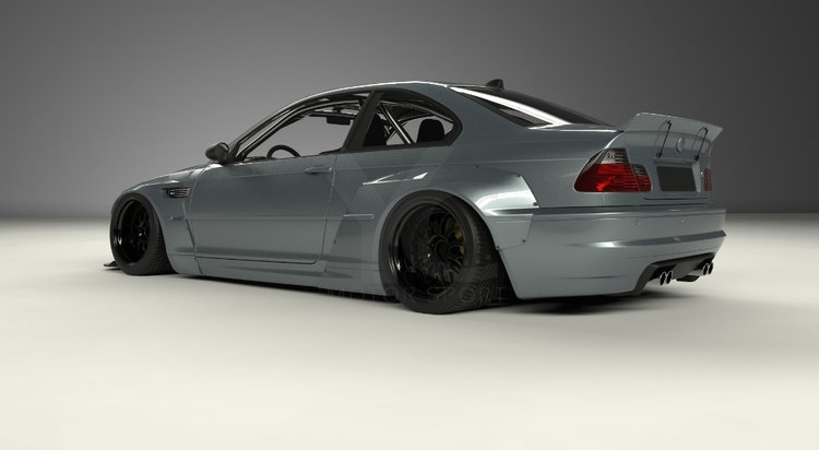 1998-2005 BMW E46 M3 Coupe GRD PD RB Style Wide Body Kit including Front Lip, Fender Flare Kit & Rear Wing