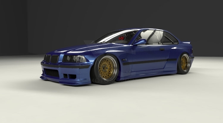 1992-1999 BMW E36 M3 Coupe GRD PD RB Style Body Kit Front Lip Fender Flare Side Skirts Rear Spats Wing