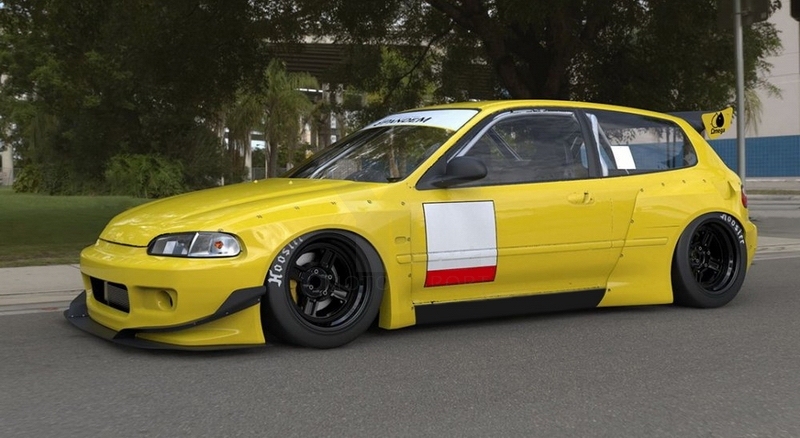 Honda Civic Hatchback 1995 Wide Body Kit