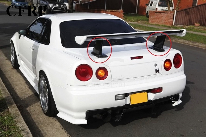 1999-2002 Nissan Skyline R34 GTT GTR Jun Style Rear Spoiler Higher Legs