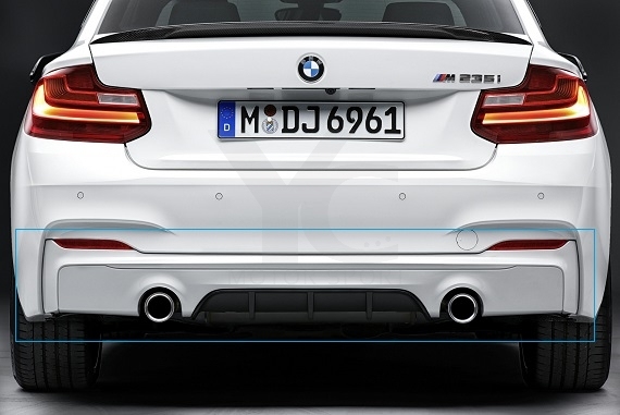 2014-2015 BMW 2 Series F22 M-Sport Bumper MP Style Rear Diffuser Lip