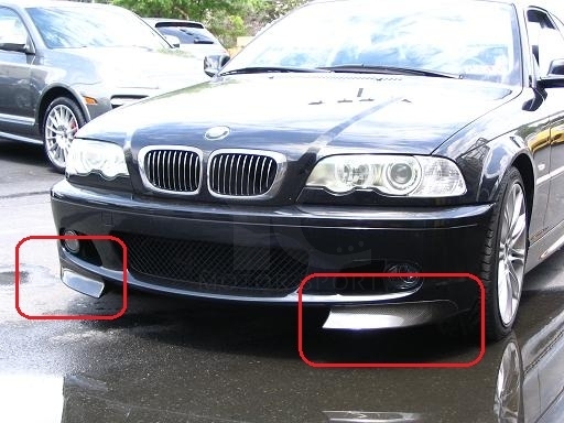 1998-2005 BMW E46 M-Tech II Front Bumper CSL Style Canard