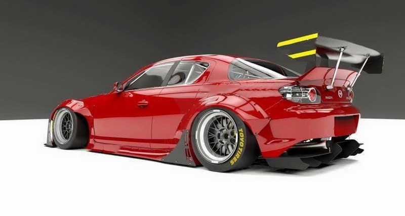 2011 Mazda RX-8 Wide Body Kit Rocket Bunny kit