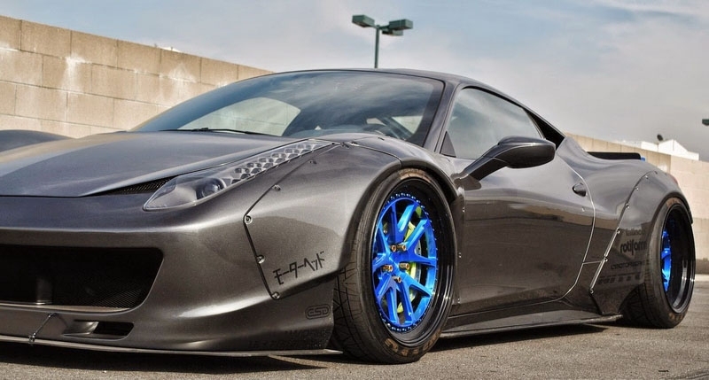 2010-2014 Ferrari F458 Italia Coupe & Spider LB LP LW Style Body Kit including Front Bumper with Lip , Fender Flares , Rear Diffuser , Trunk Wing