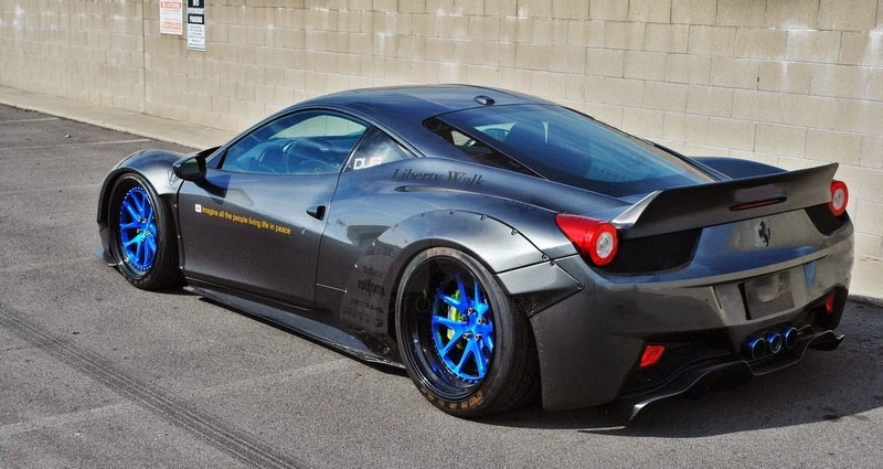 2010-2014 Ferrari F458 Italia Coupe & Spider LB LP LW Style Body Kit including Front Bumper with Lip , Fender Flares , Rear Diffuser , Trunk Wing