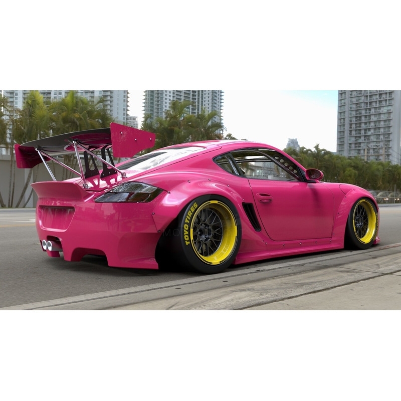 2005-2008 Porsche Cayman 987.1 PD RB V2 Style Body Kit include Front Bumper,Front Lip,Front Fender Flare,Side Skirts,Rear Fender Flare,Rear Bumper