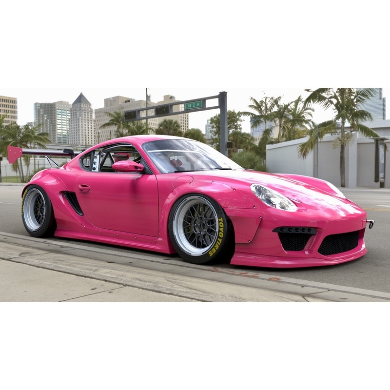 2005-2008 Porsche Cayman 987.1 PD RB V2 Style Body Kit include Front Bumper,Front Lip,Front Fender Flare,Side Skirts,Rear Fender Flare,Rear Bumper