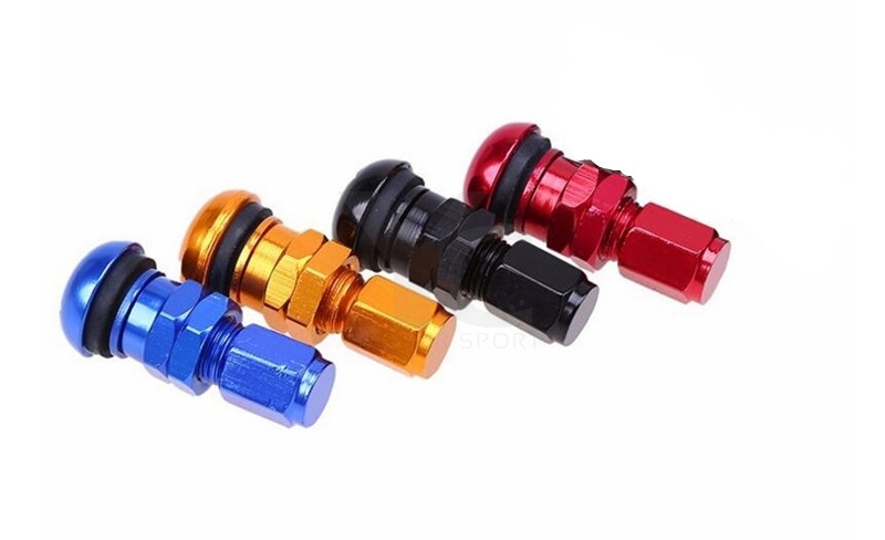 Free Shipping 4 Color 4pcs/set Universal Full Rays Volk Racing Forged Aluminum Tire Valve Stem with Caps Tubeless Valves