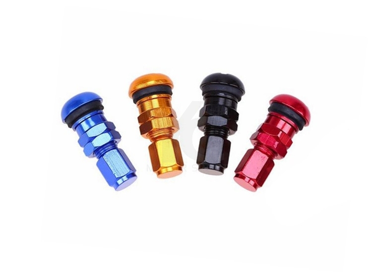 Free Shipping 4 Color 4pcs/set Universal Full Rays Volk Racing Forged Aluminum Tire Valve Stem with Caps Tubeless Valves