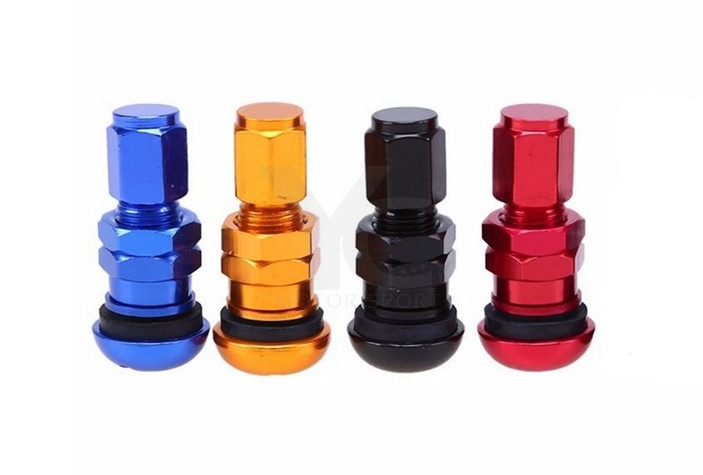Free Shipping 4 Color 4pcs/set Universal Full Rays Volk Racing Forged Aluminum Tire Valve Stem with Caps Tubeless Valves