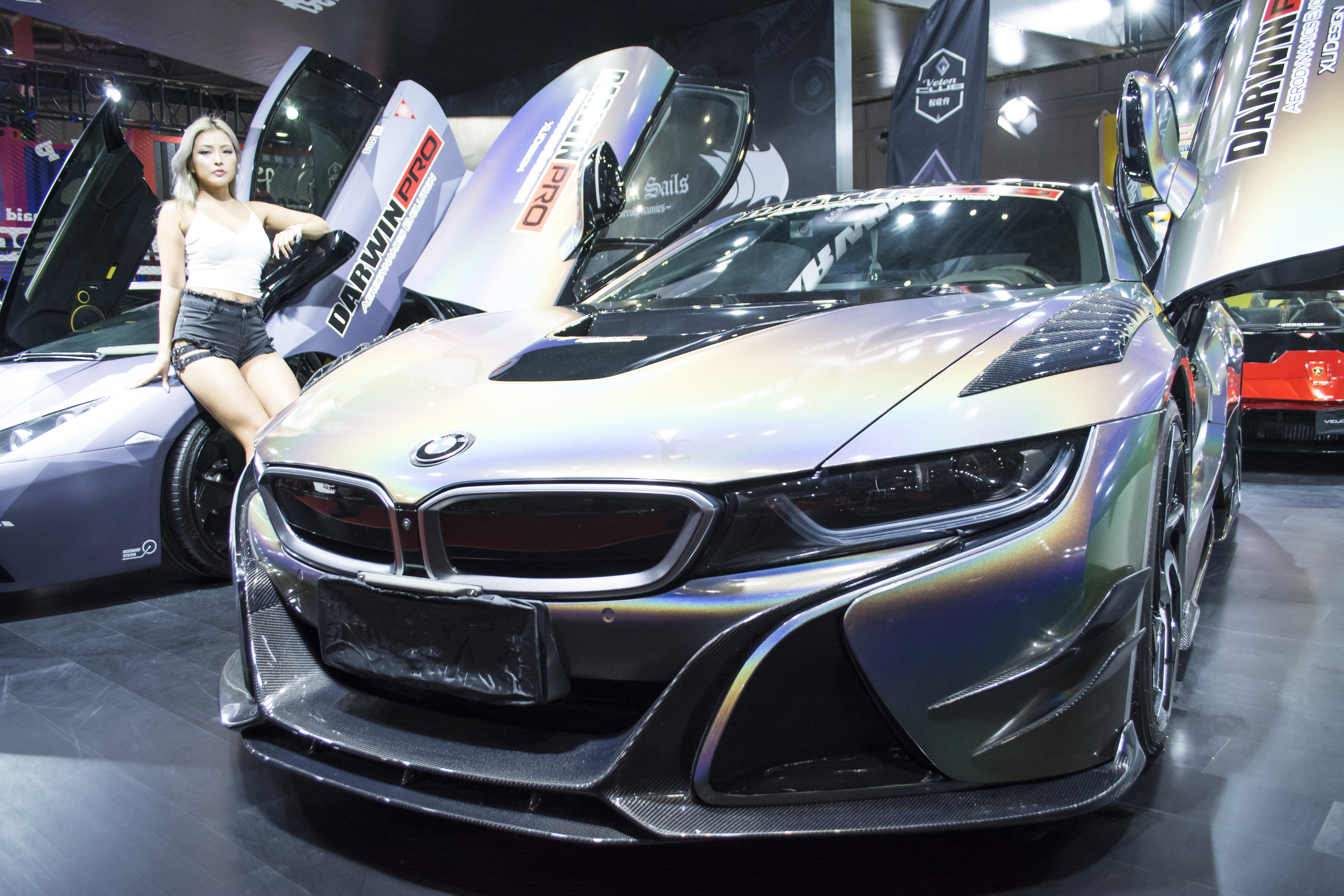 2014-2017 BMW i8 Electric Berserker Style Body kit include Front Lip,Side Skirts,Rear Diffuser,Rear Spoiler,Front Canards,Rear Canards,Fender Vents