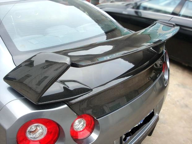 2008-2015 Nissan R35 GTR CBA DBA TK RW Silver Wolf EDT Style Rear Spoiler with High Leg