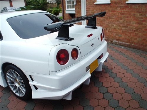 1999-2002 Nissan Skyline R34 GTT GTR OEM Style Rear Spoiler w/ Jun Higher Leg
