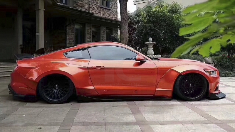 2015-2017 Ford Mustang Robot Design Style Wide Body Kit Include Front Lip Fender Flare Side Skirt Underboard  Rear Lip  Rear Wing