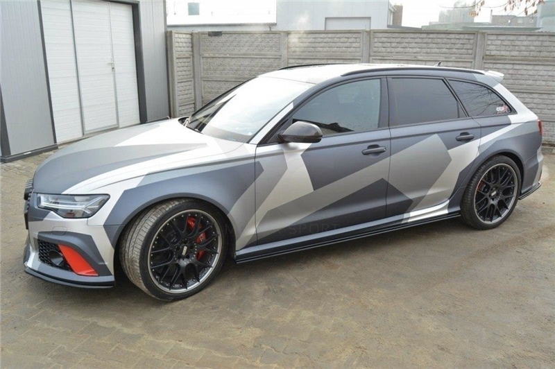 2015-2017 AUDI RS6 C7 MXT Style Side Skirts Extension Underboard Carbon Fiber