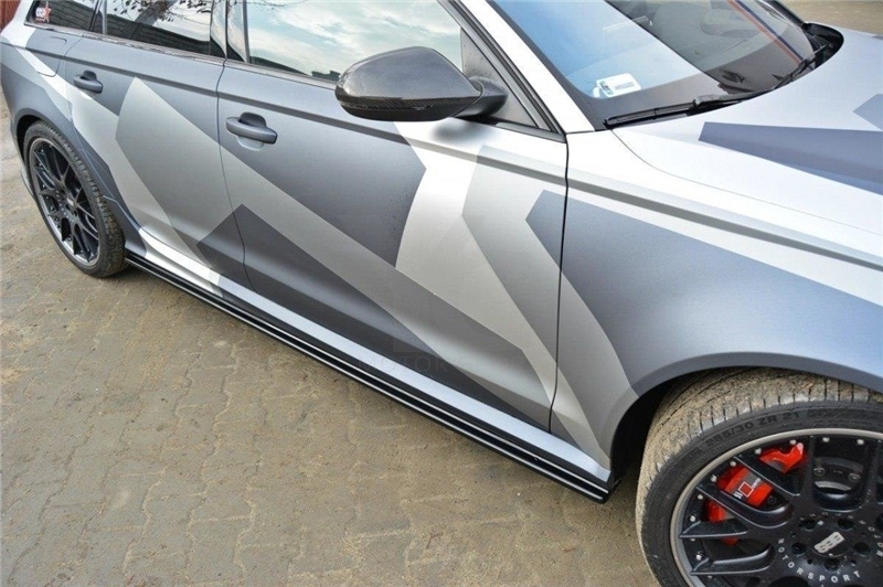 2015-2017 AUDI RS6 C7 MXT Style Side Skirts Extension Underboard Carbon Fiber