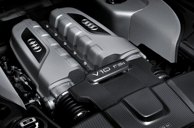 2014-2015 R8 V8 V10 Coupe & Spyder Engine Cover & Motor Shield Cover with Letters Dry Carbon Fiber