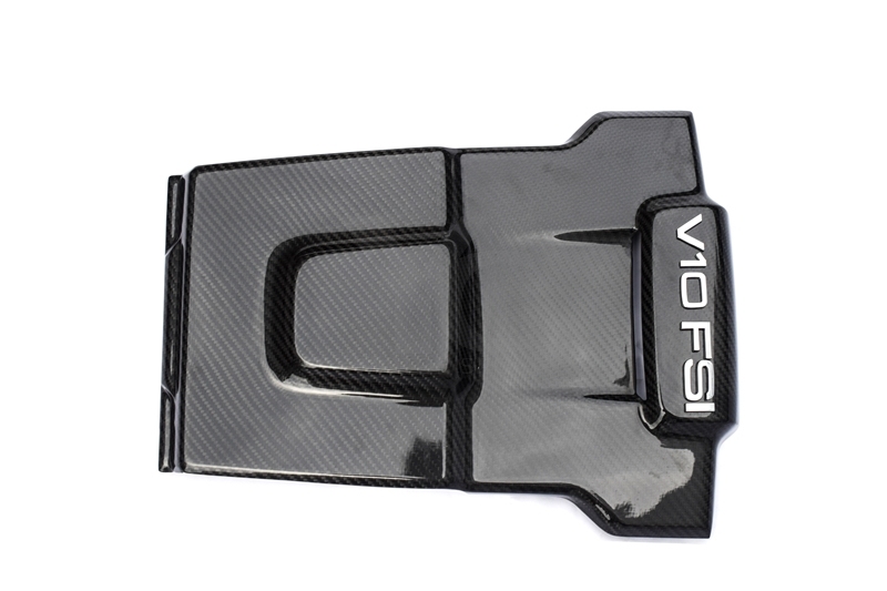 2014-2015 R8 V8 V10 Coupe & Spyder Engine Cover & Motor Shield Cover with Letters Dry Carbon Fiber
