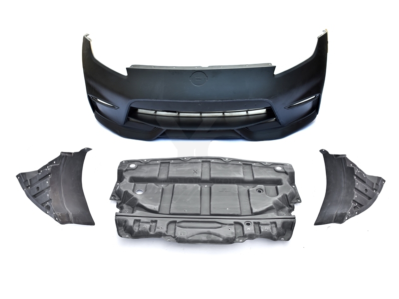 2009-2016 Nissan 370Z Z34 NSM Style Front Bumper w/ Front Underboard & Wheel Arch Fiber Glass